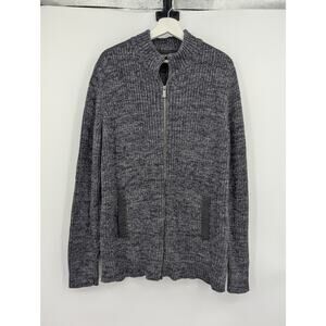 NWOT APT 9 Grandpa Zip Sweater XXL Gray Pockets Cotton Chunky Warm Grandpacore